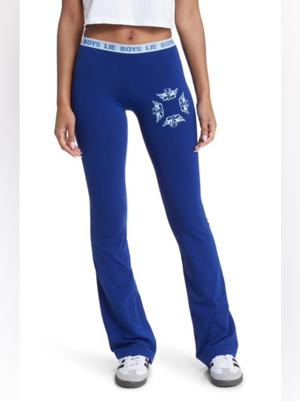 NWT Boys Lie Head Over Heels Graphic Flare Leg High Rise Yoga Pants Revolve M - Picture 8 of 12